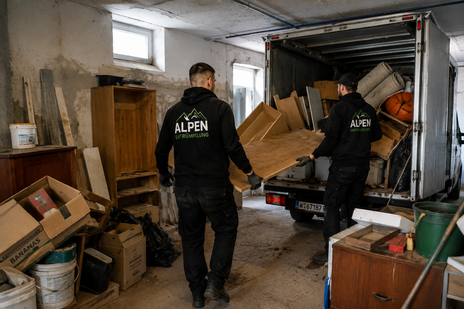 Alpen Entrümpelung Team im Einsatz